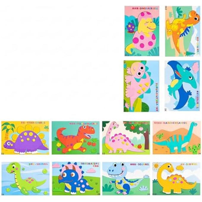3D EVA FOAM STICKER PUZZLE GAME, 3D SCENE STICKERS, MOSAIC STICKER ART KITS FOR KIDS, 12PCS STICKY FOAM DIY CRAFT FOR PRESCHOOL TODDLERS, CULTIVATE KID'S THREE-DIMENSIONAL THINKING WITH GIFT BOX - Image 1